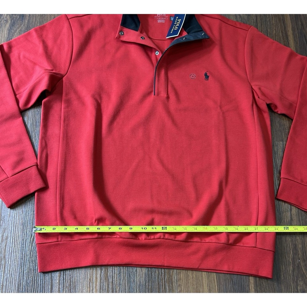 Polo Ralph Lauren Black Pony Classics Sweatshirt Snap Red Size LT New With Tags - Picture 8 of 16